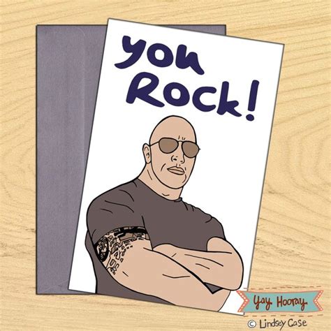 The Rock Dwayne Johnson You Rock Blank Funny Birthday Card Etsy