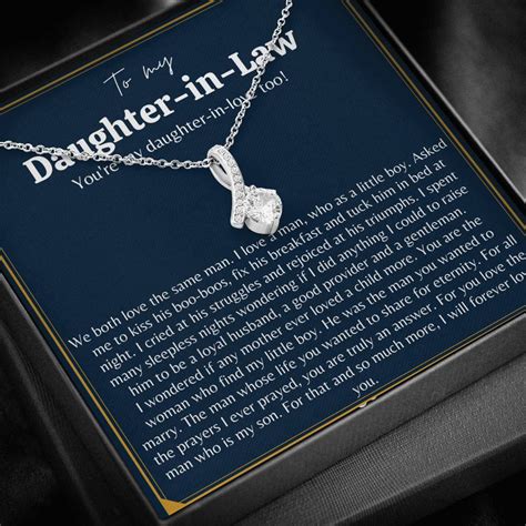 To My Daughter In Law Necklace T For Daughter In Law Etsy