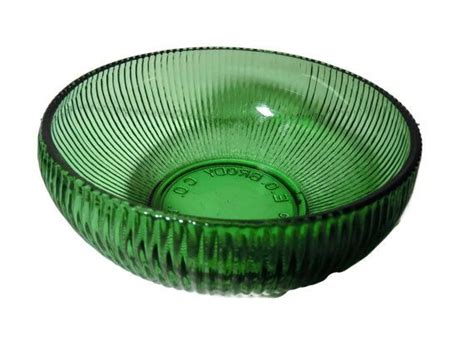 Vintage E O Brody Ribbed Green Glass Bowl Etsy Green Glass Bowls Green Glass Glass Bowl