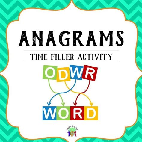Anagrams Time Filler Activity Anglais