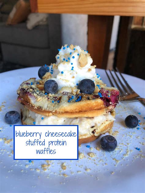 Sugar free, low fat, high fiber, gluten free, and vegan too. Blueberry Cheesecake Stuffed Protein Waffles | Dessert recipes, Healthy dessert recipes, Dessert ...
