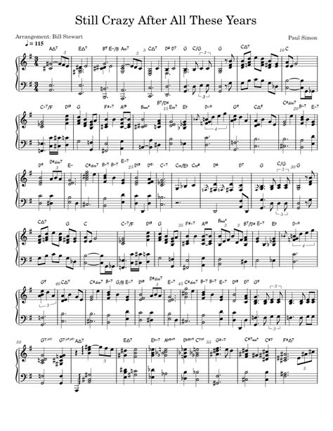 Still Crazy After All These Years Reharmonized Sheet Music For Piano