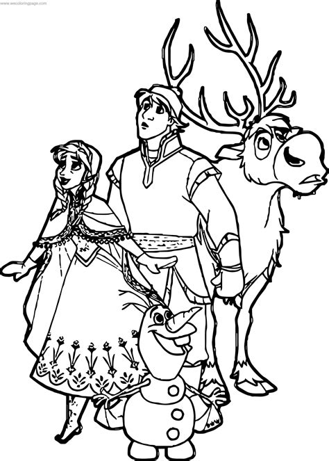 Anna Kristoff Olaf And Sven Frozen Coloring Pages Frozen My Xxx Hot Girl