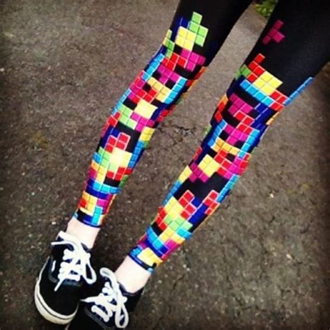 Jeans Leggings Cute Tetris Game Nerd Nerd Pants Wheretoget