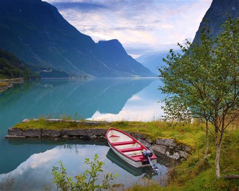 Fonds Décran Norvège De Beaux Paysages De Nature Lac Montagnes