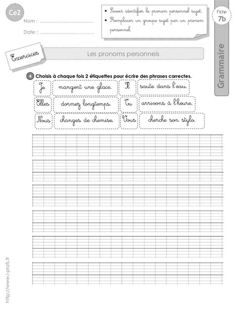 Grammaire Les Pronoms Personnels Exercices Valuations Hot Sex Picture