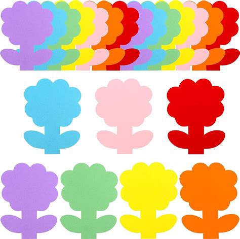 105pcs Flower Cutouts Paper Large Flowers Assorted Color