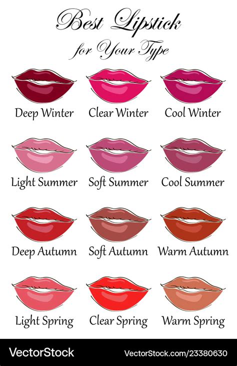 Best Lipstick Colors For All Types Of Appearance Vector Image