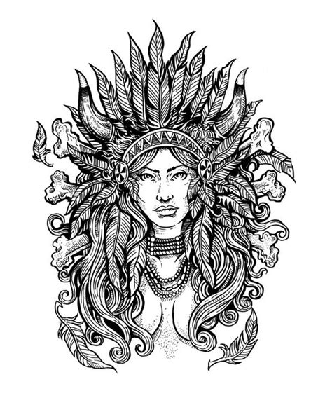 Internet is full of websites to get free stuff including printable coloring pages for kids and adults. Native American Difficult Coloring Pages | Native Beauties ...