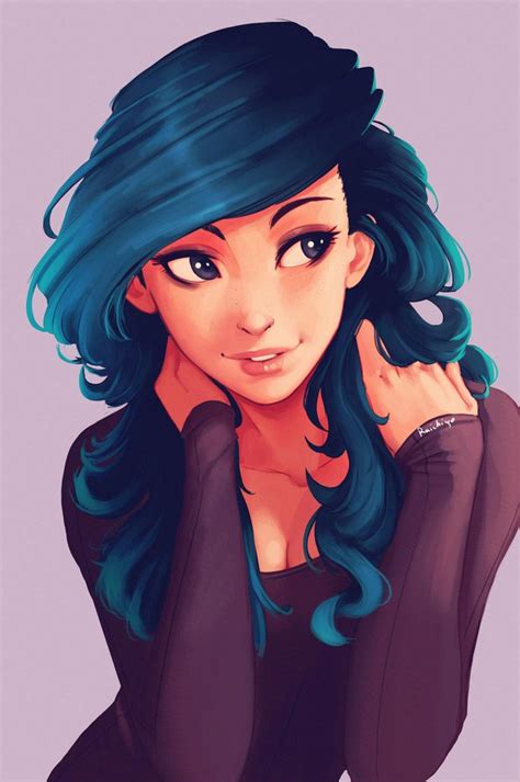 Raichiyo On Twitter Art Blue Haired Girl Character Art