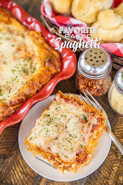 You could eat the noodles by themselves, they were that good!!! Favorite Baked Spaghetti | Plain Chicken®