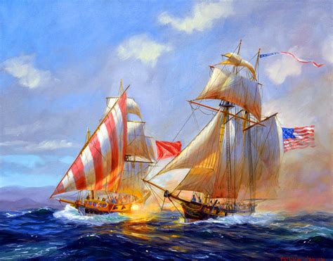 Us Warship Battling The Barbary Pirates Barbary Pirates Old Sailing