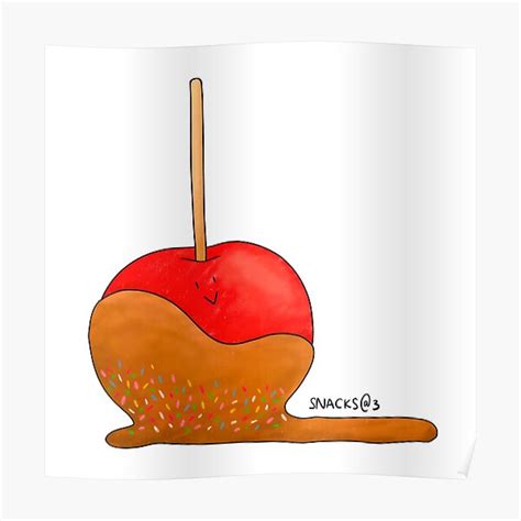 Cutie Cute Caramel Apple Poster By Snacks At 3 Redbubble