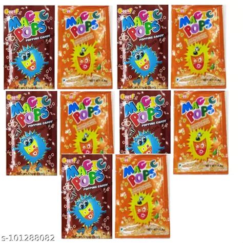 Magic Pops Popping Orange Cola Flavor Candy Pack Of 10