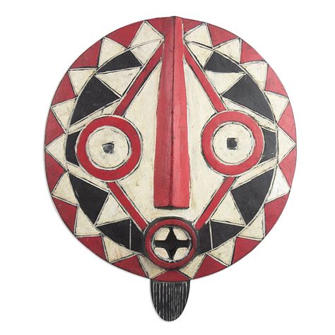 Unicef Market Hand Carved African Sese Wood Mask Festive Bobo