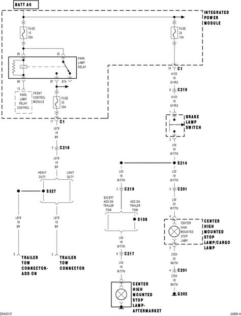 I have a 2004 dodge ram1500 quad cab mfg date. On my 2004 Dodge 3500 Ram, the brake light on the back of the cab between the two back up lights ...