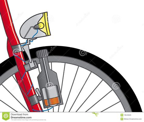 Hallo und herzlich willkommen auf unserer webpräsenz. Dynamo auf einem Fahrrad vektor abbildung. Illustration ...