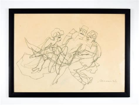 Mino Maccari Official Entertainment Charcoal Drawing By M Maccari 1950s For Sale At 1stdibs