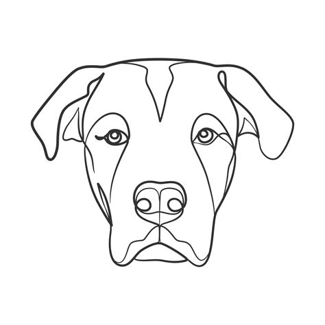 Continuous Line Drawing Style Of Dog Head 6208931 Vector Art At Vecteezy