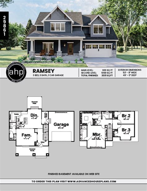 2 Story Craftsman Style House Plan Ramsey Craftsman Style House