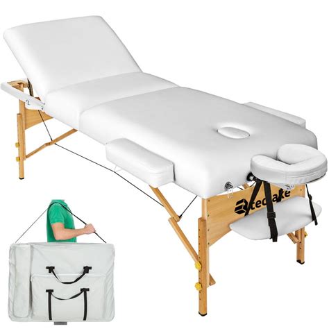 Table De Massage Portable Pliante à 3 Zones Rembourrage De 10 Cm Avec Cadre En Bois Pliable Et