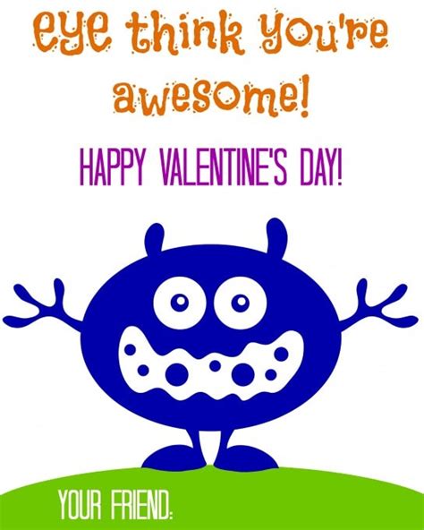 Cute Monster Valentines With Free Printables Just A Girl And Her Blog