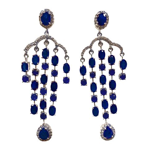 Sterling Silver Blue Sapphire Earrings Gleam Jewels