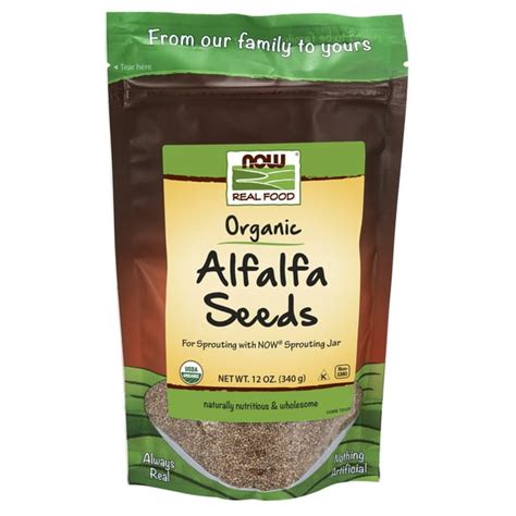Now Foods Organic Alfalfa Seeds For Sprouting Grown In The Usa
