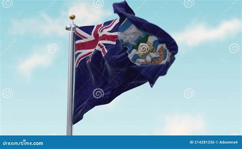 Ondear La Bandera De Islas Malvinas En El Viento Bandera Sin Fisuras Bucle Islas Malvinas