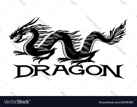 Black Dragon Sign Royalty Free Vector Image Vectorstock