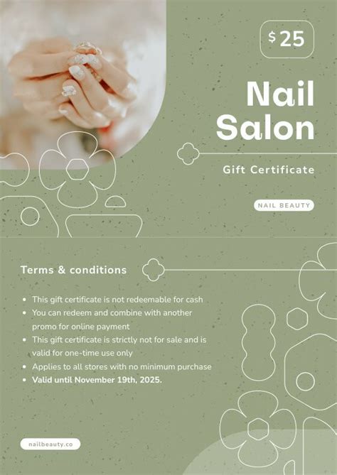 Nail Salon T Certificate Free T Certificate Template Piktochart