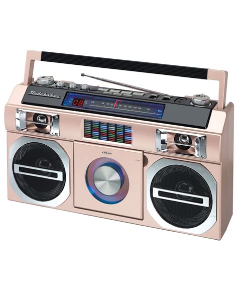Studebaker Sb2145rg 80s Retro Street Bluetooth Boombox With Fm Radio