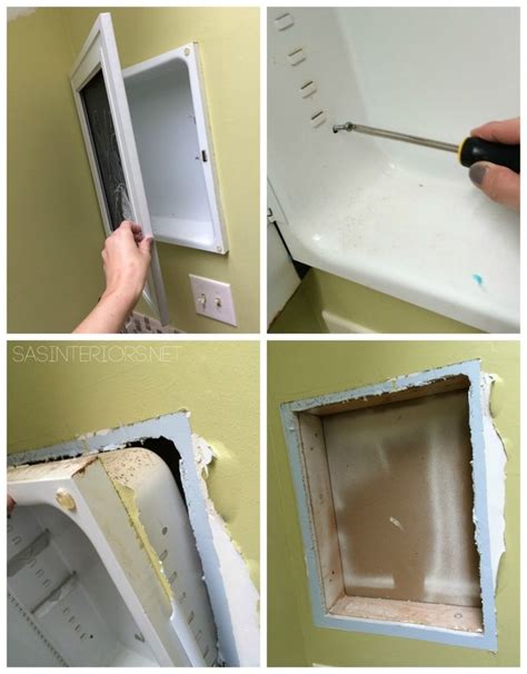 Bathroom Makeover Removing The Existing Medicine Cabinet To Create A