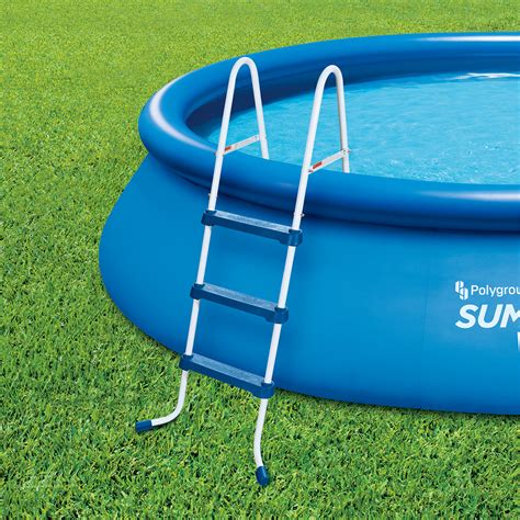 Summer Waves 36 Inch Surestep 3 Step Outdoor Above Ground Swimming Pool