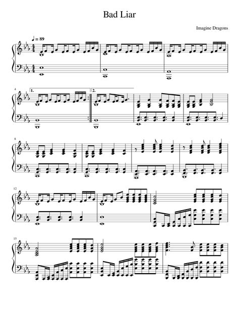 Bad Liar Sheet Music For Piano Solo