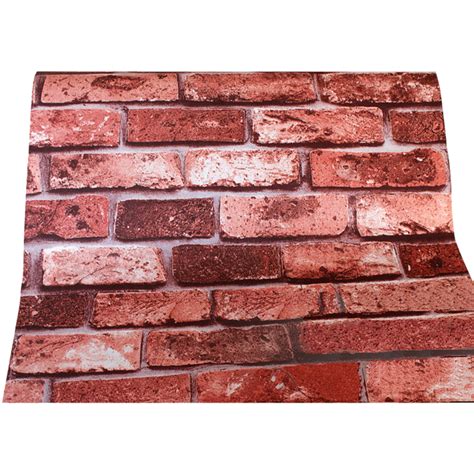 Buy 10m 3d Red Brick Print Theme Wallpaper Mydeal