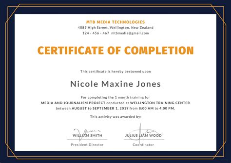 Free Training Completion Certificate Templates Best Creative Template