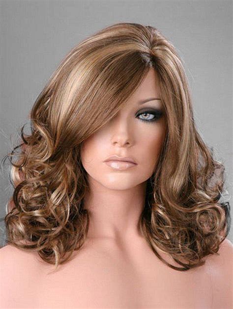 43 Off Side Part Curly Long Synthetic Wig Rosegal
