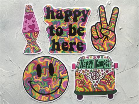 Psychedelic Stickers Trippy Stickers Hippie Stickers Hippie Etsy