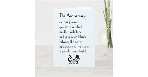 The Anniversary - a funny wedding anniversary poem Card | Zazzle.co.uk