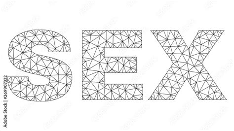 Mesh Vector Sex Text Abstract Lines And Points Form Sex Black Carcass Symbols Wire Carcass 2d