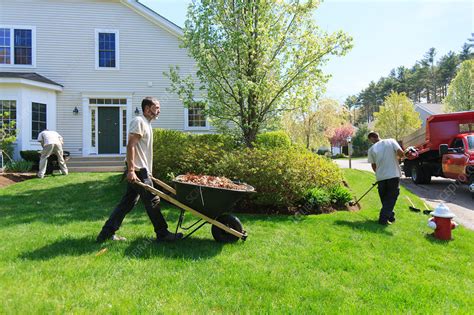 Landscapers At Work In Garden Stock Image F0177902 Science Photo
