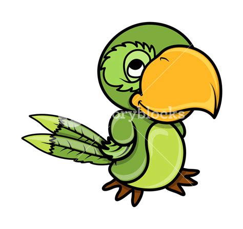 Green Parrot Vector Cartoon Illustration Royalty Free Stock Image