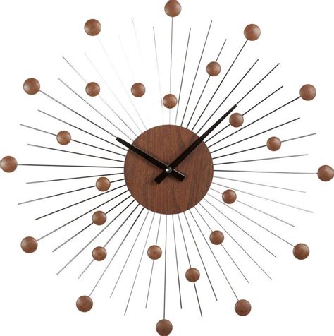 Valera Round Solid Wood Clock Mid Century Modern Clocks Mid Century
