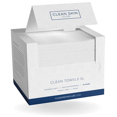 Clean Skin Club Clean Towels Xl Worlds 1st Biodegradable Face