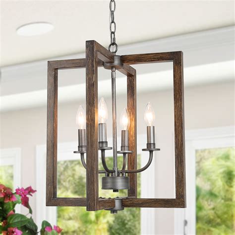These kitchen ceiling light fixtures allow us to direct the light to different points of the room, creating more welcoming and warm environments. Farmhouse Kitchen Pendant Lights Faux Wood Hanging Ceiling ...