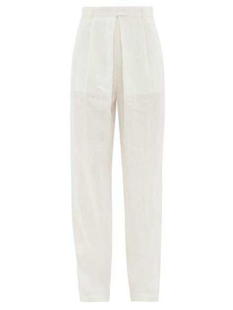 Mara Hoffman Womenswear Shop Online At Matchesfashion Us White Linen Trousers Wide Leg