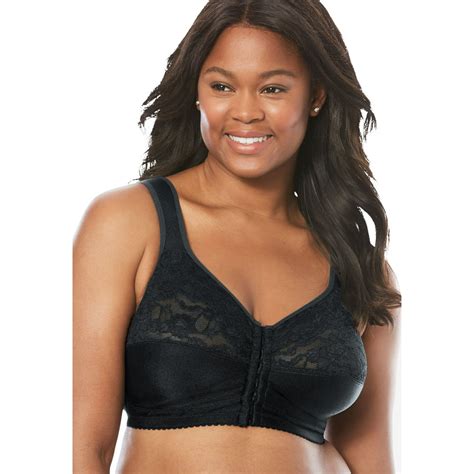comfort choice comfort choice women s plus size easy enhancer® wireless front hook cotton bra
