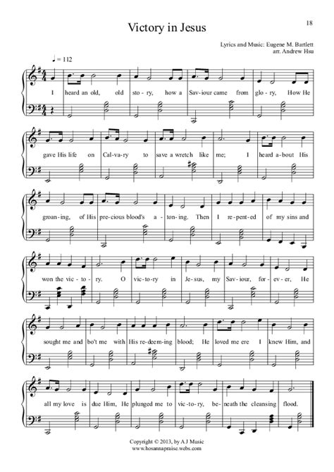 Victory In Jesus Chords Piano Chord Piano Pdf