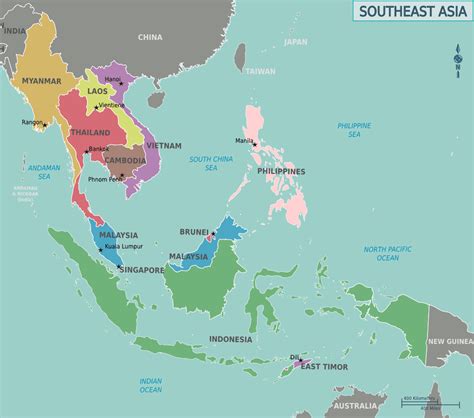 Map Of Southeast Asia Region Maps Of Asia Regional Political City